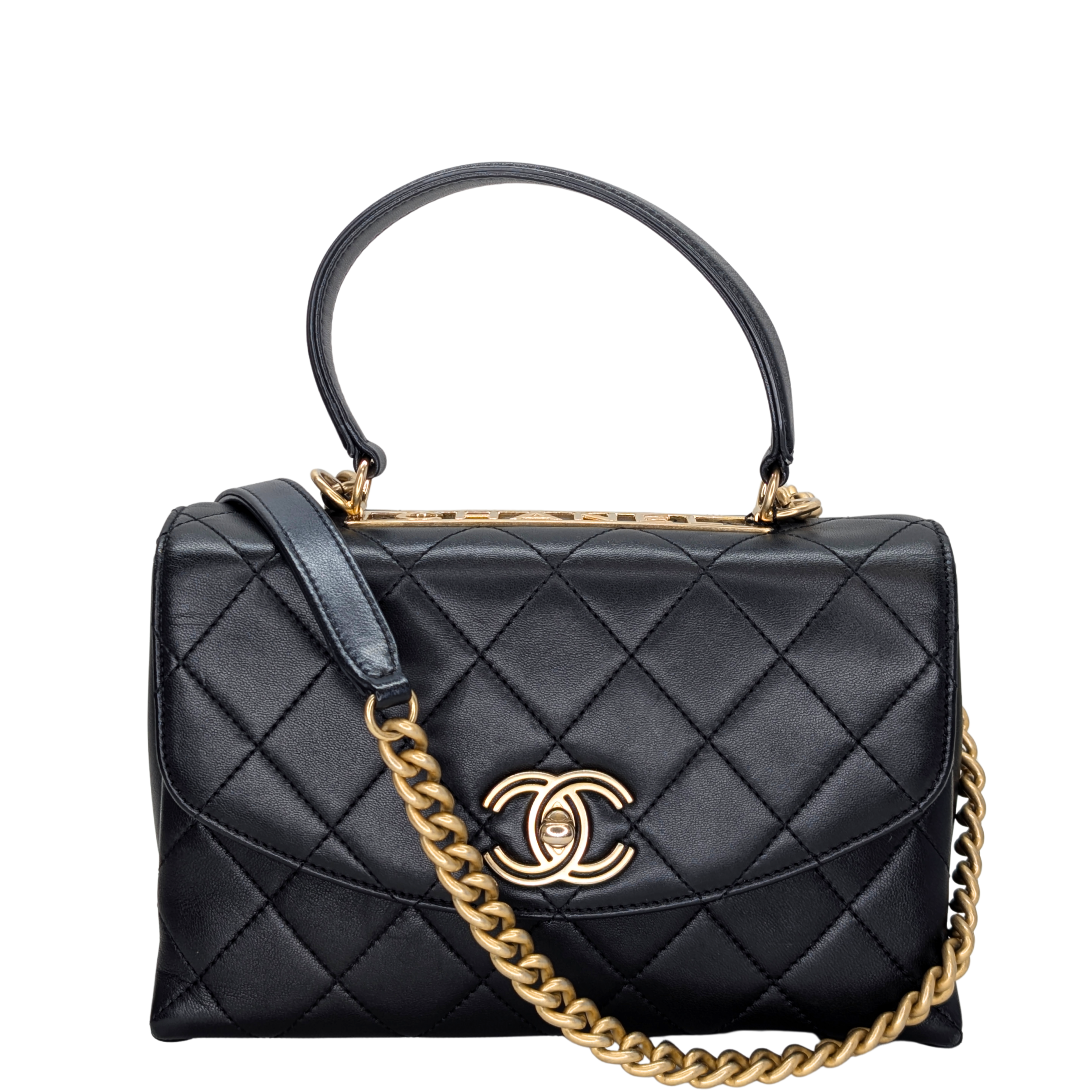 Pre-owned Chanel black top-handle flap bag