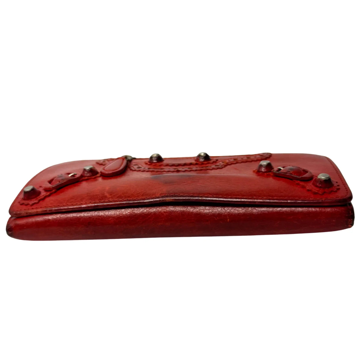 Balenciaga Red Lipstick Agneau Leather Giant 12 Gold Hardware Wallet - Lost Designer