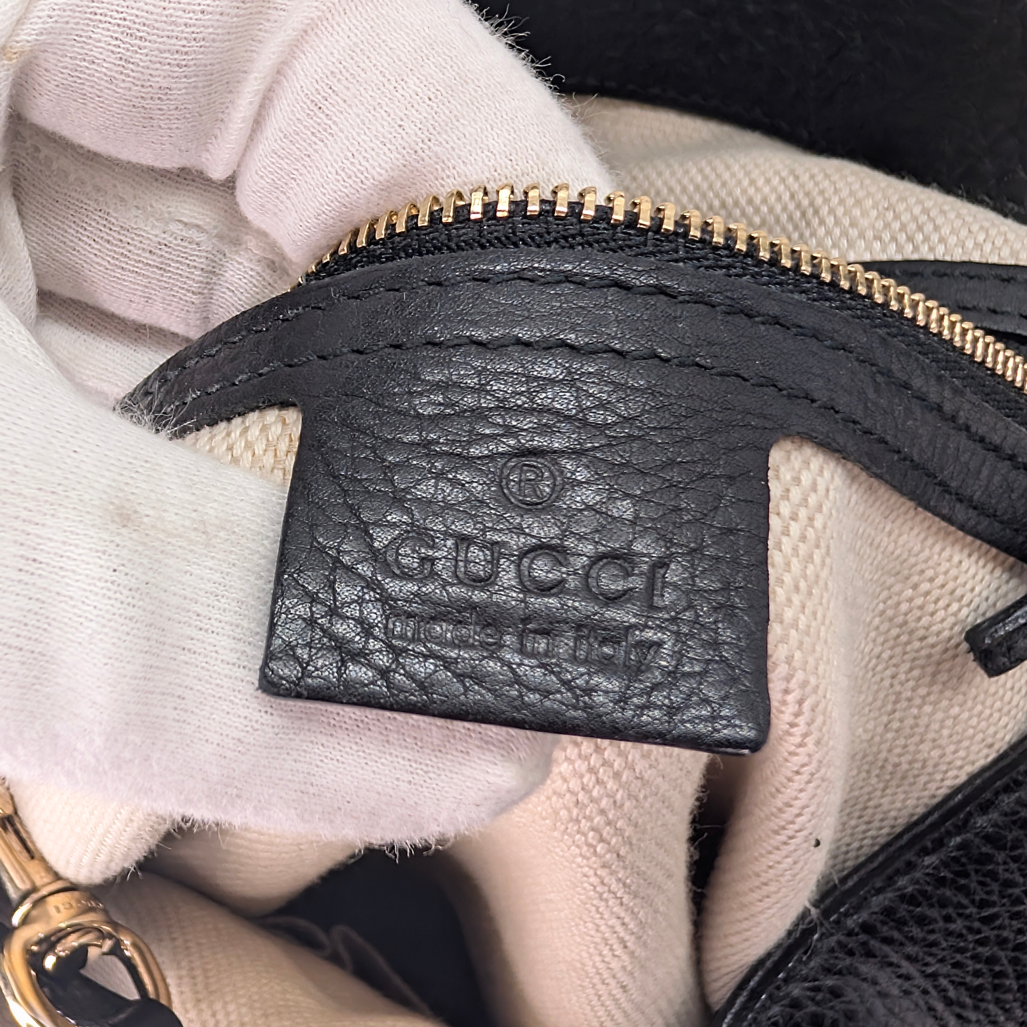 Gucci Soho Large Shoulder Tote Bag Black