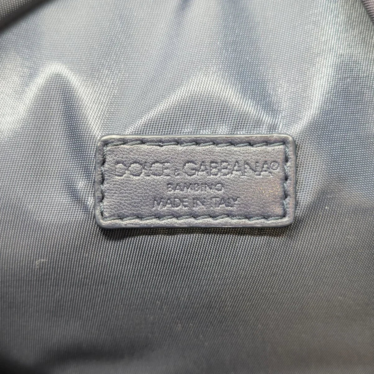 Dolce & Gabbana Backpack With Medal Print Nylon Navy Blue - Lost Designer