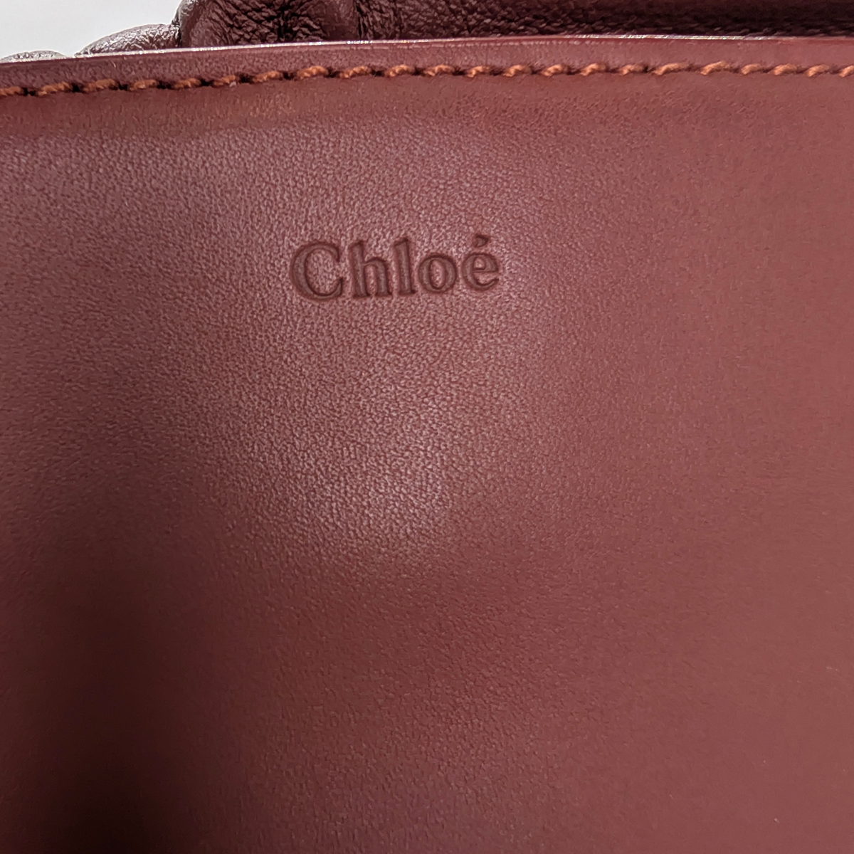 حقيبة كتف جلدية بني طراز Chloé Mate Gusset