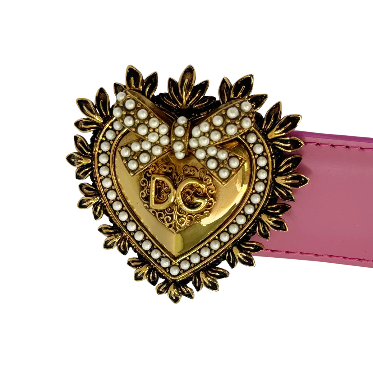 Dolce & Gabbana Devotion Belt Leather Pink - Lost Designer