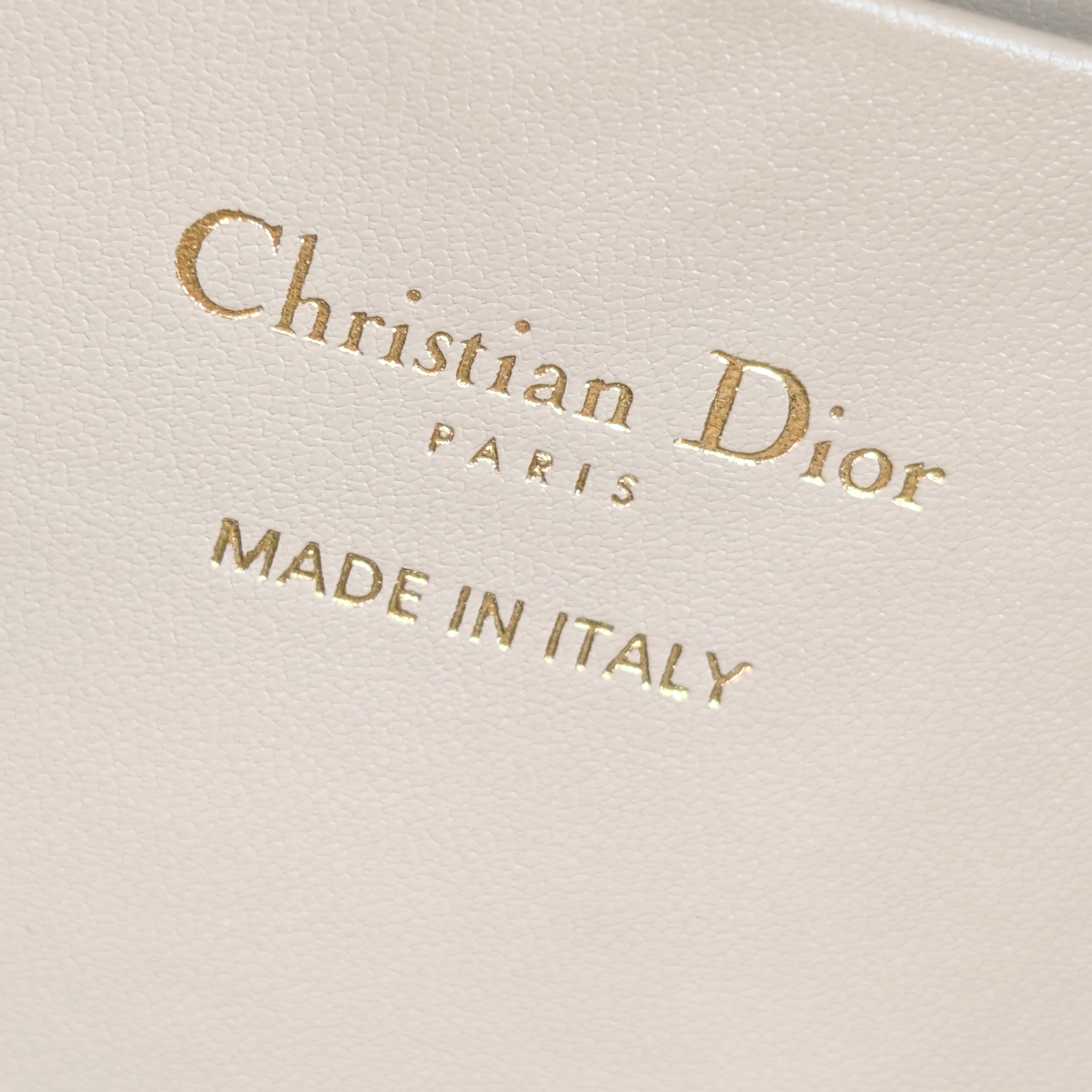 Dior Small Toujours Tote Bag Macrocannage Calfskin Powder Beige