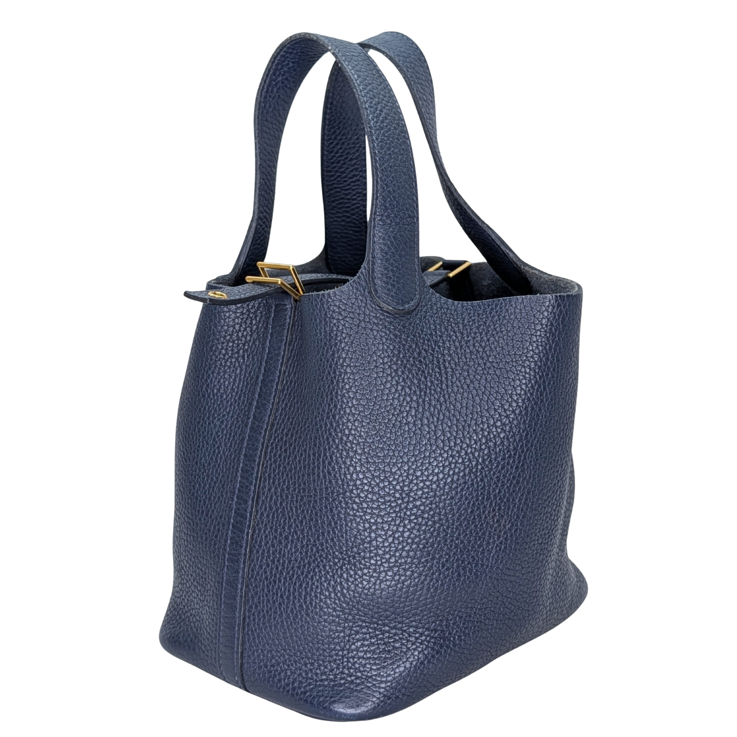 Hermes Picotin 18 Clemence Dark Blue GHW Stamp B