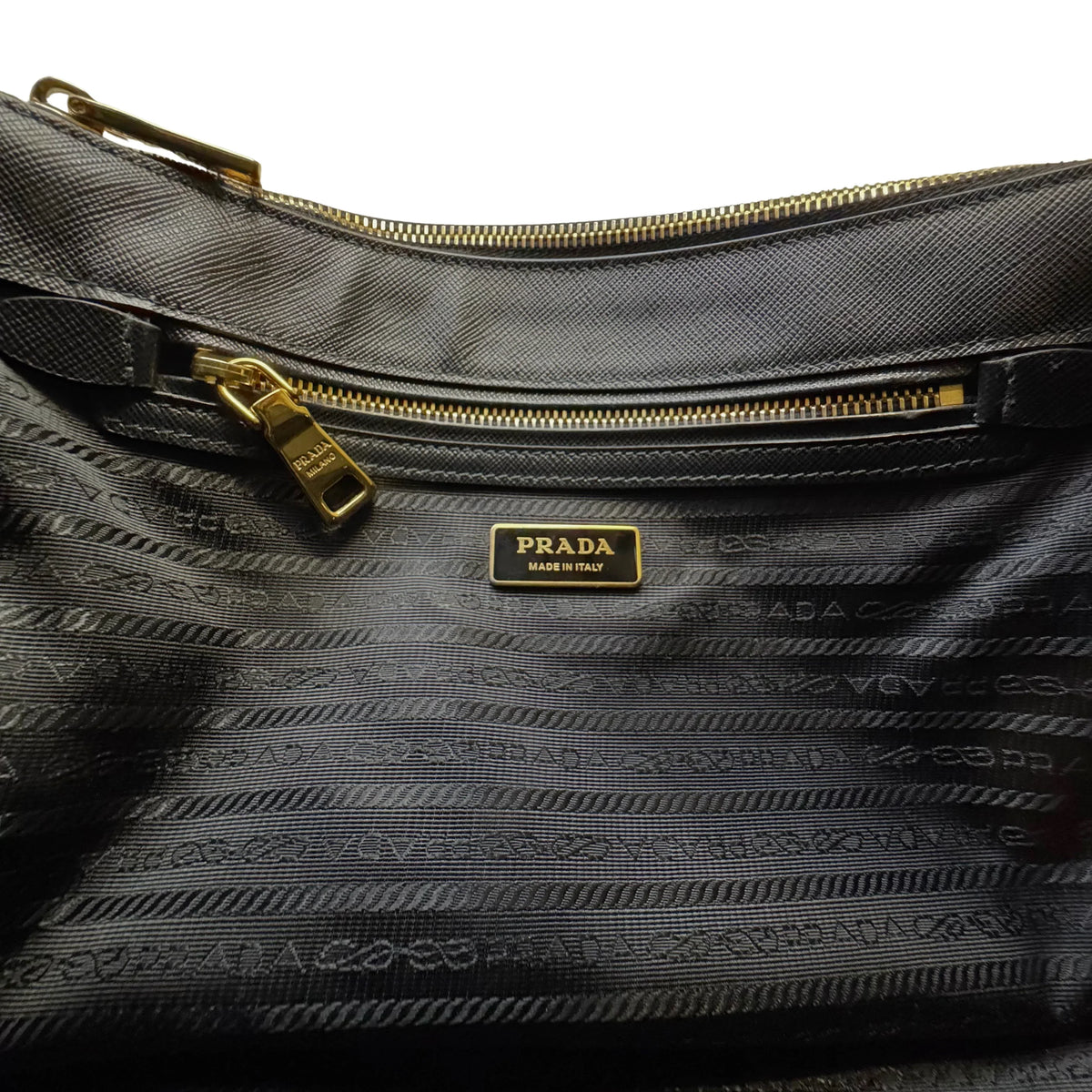 Prada Medium Galleria Saffiano leather bag Black - Lost Designer