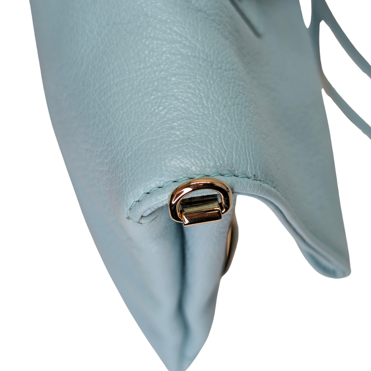 Balenciaga City Envelope Clutch Bag on chain Light Blue