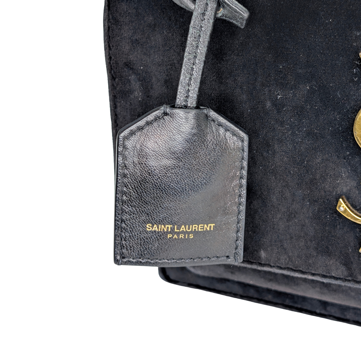 Saint Laurent Sunset Velvet Small Bag Black