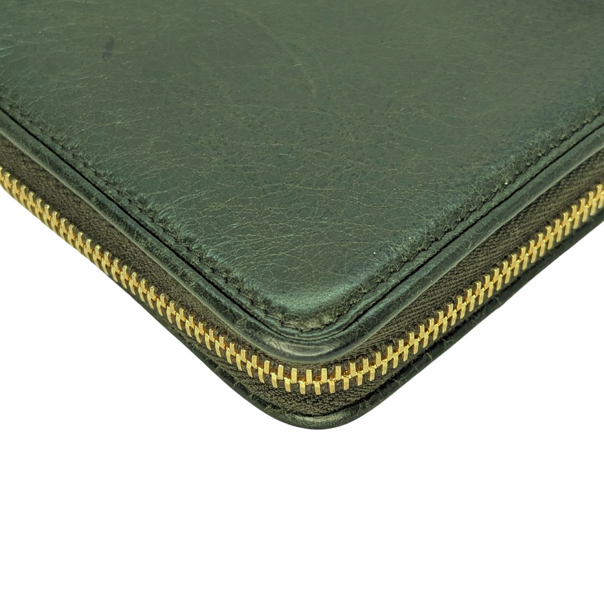 Balenciaga Zip Around Long Wallet Olive Green