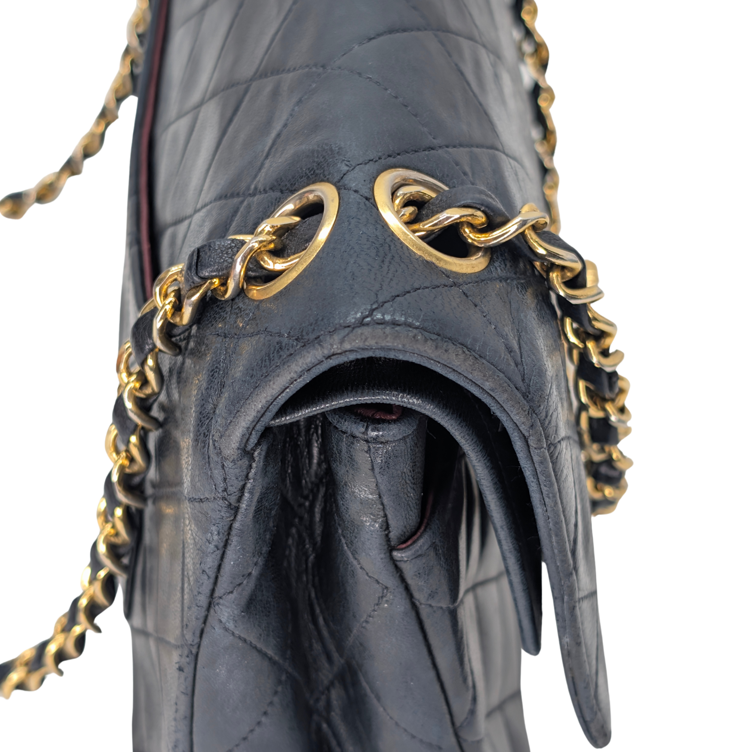 حقيبة شانيل كلاسيك فينتاج دبل فلاب متوسطة سوداء
