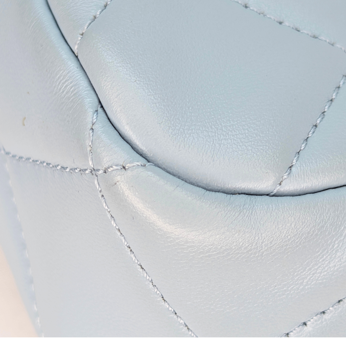 Chanel Quilted Lambskin Leather Mini Flap Bag Powder Blue