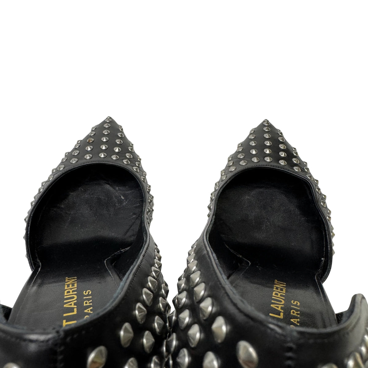 Saint Laurent Leather Printed Rock stud D'Orsay Pumps - Lost Designer