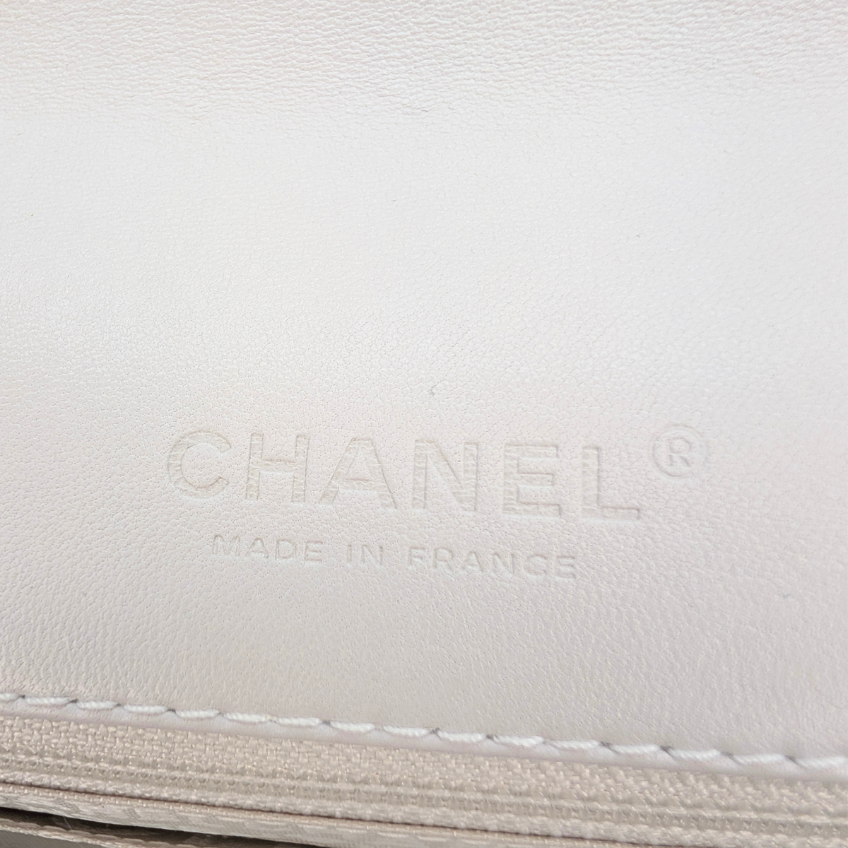 Chanel Chocolate Bar Multichain Square Quilt Flap Bag Off White