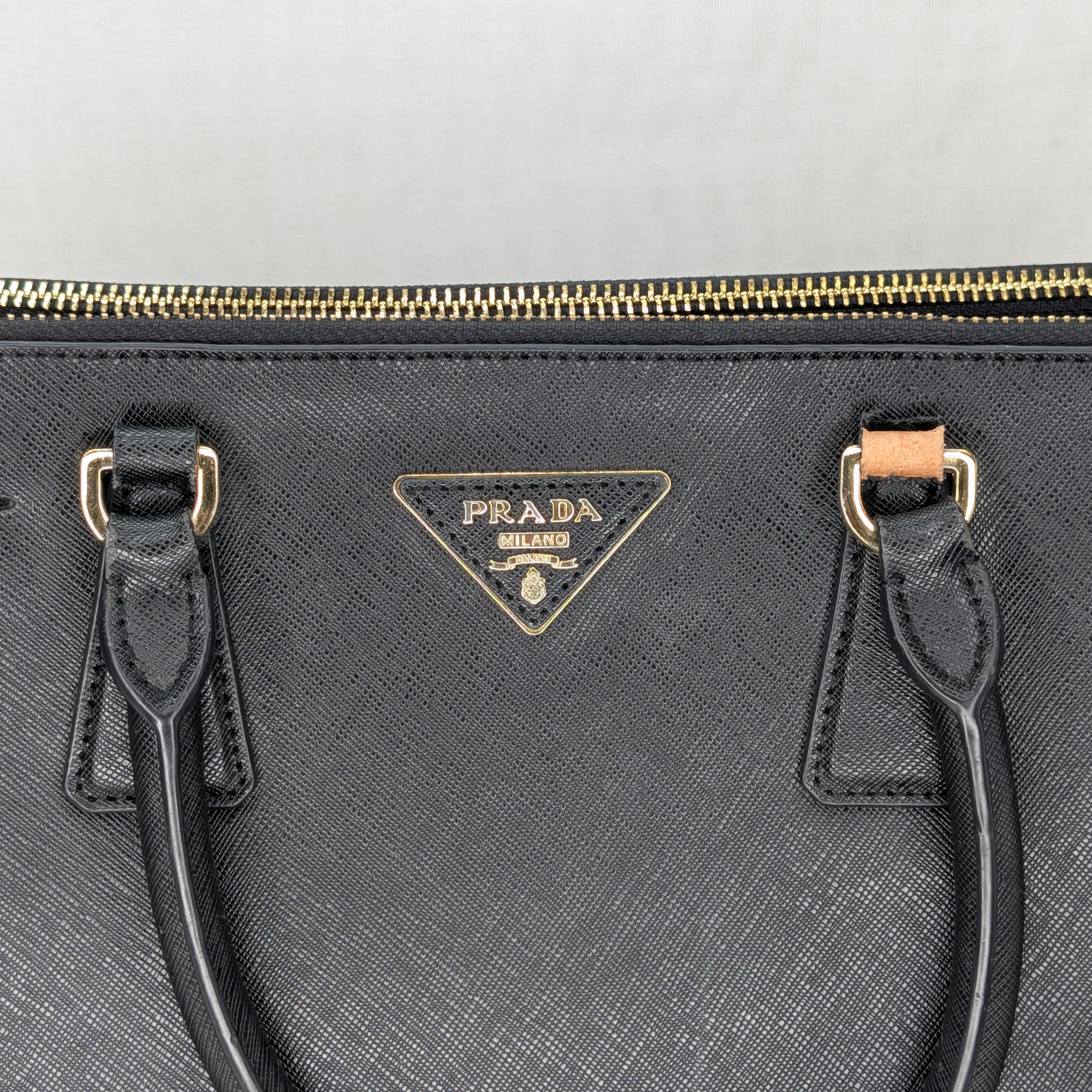 Prada Saffiano Galleria Double Zip Black