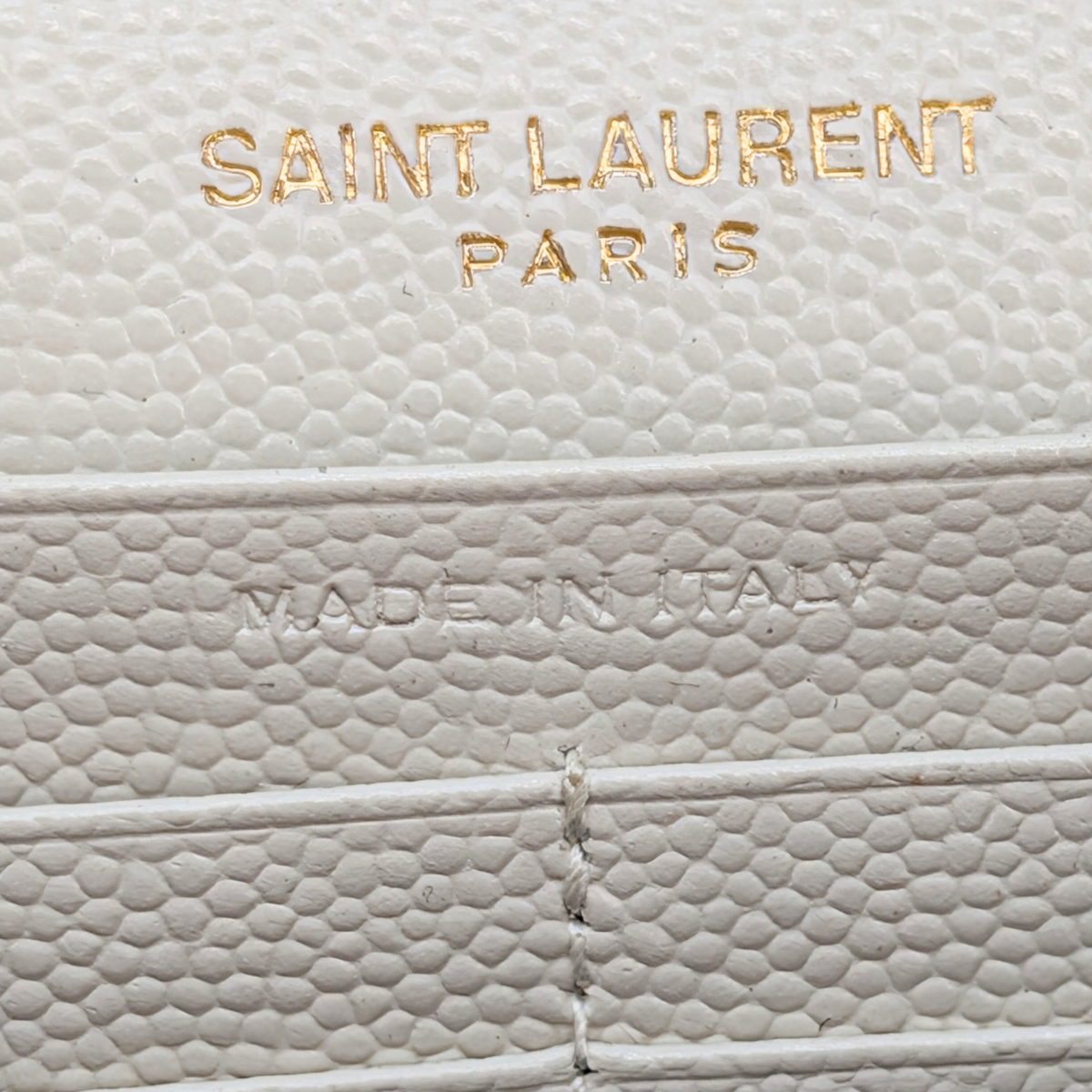 Saint Laurent Cassandre Envelope Chain Wallet Blanc White