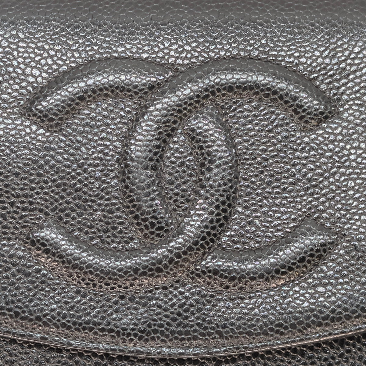 Chanel Caviar Timeless CC Wallet On Chain WOC Black