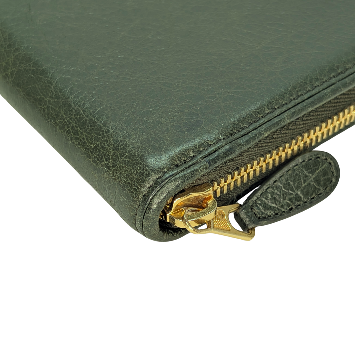 Balenciaga Zip Around Long Wallet Olive Green
