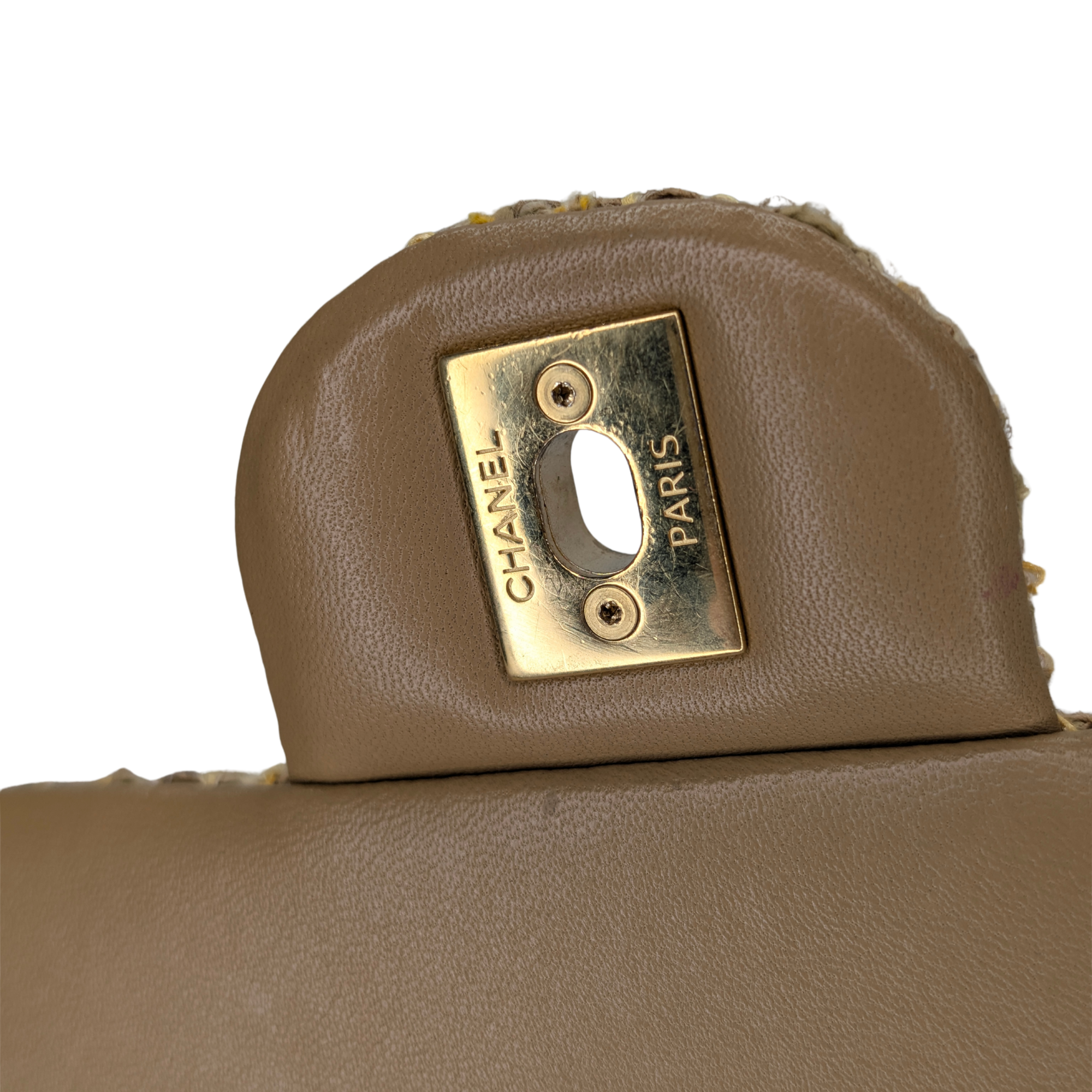 Chanel Mini Classic Tweed Handbag Beige