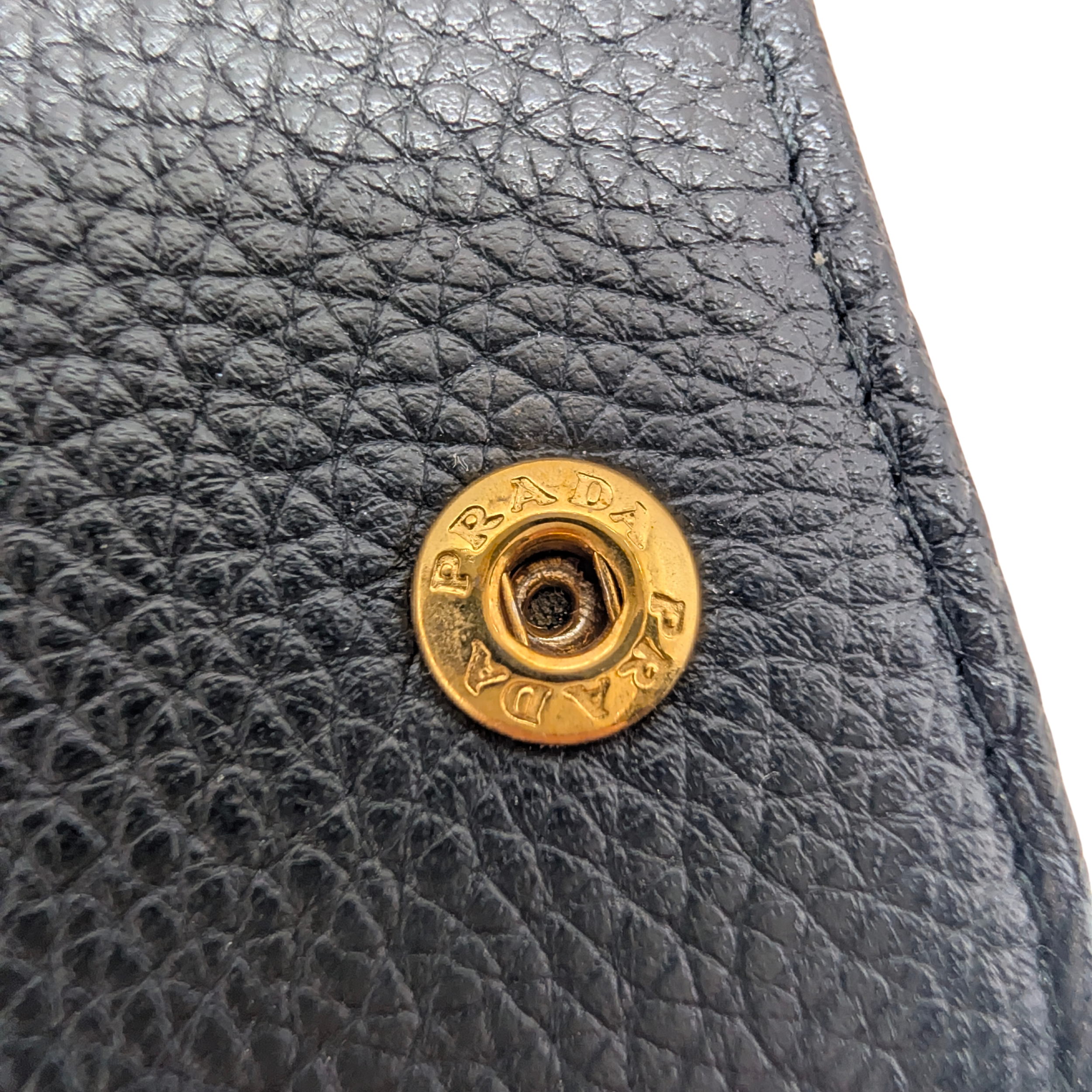 Prada Vitello Grain Nero Long Wallet