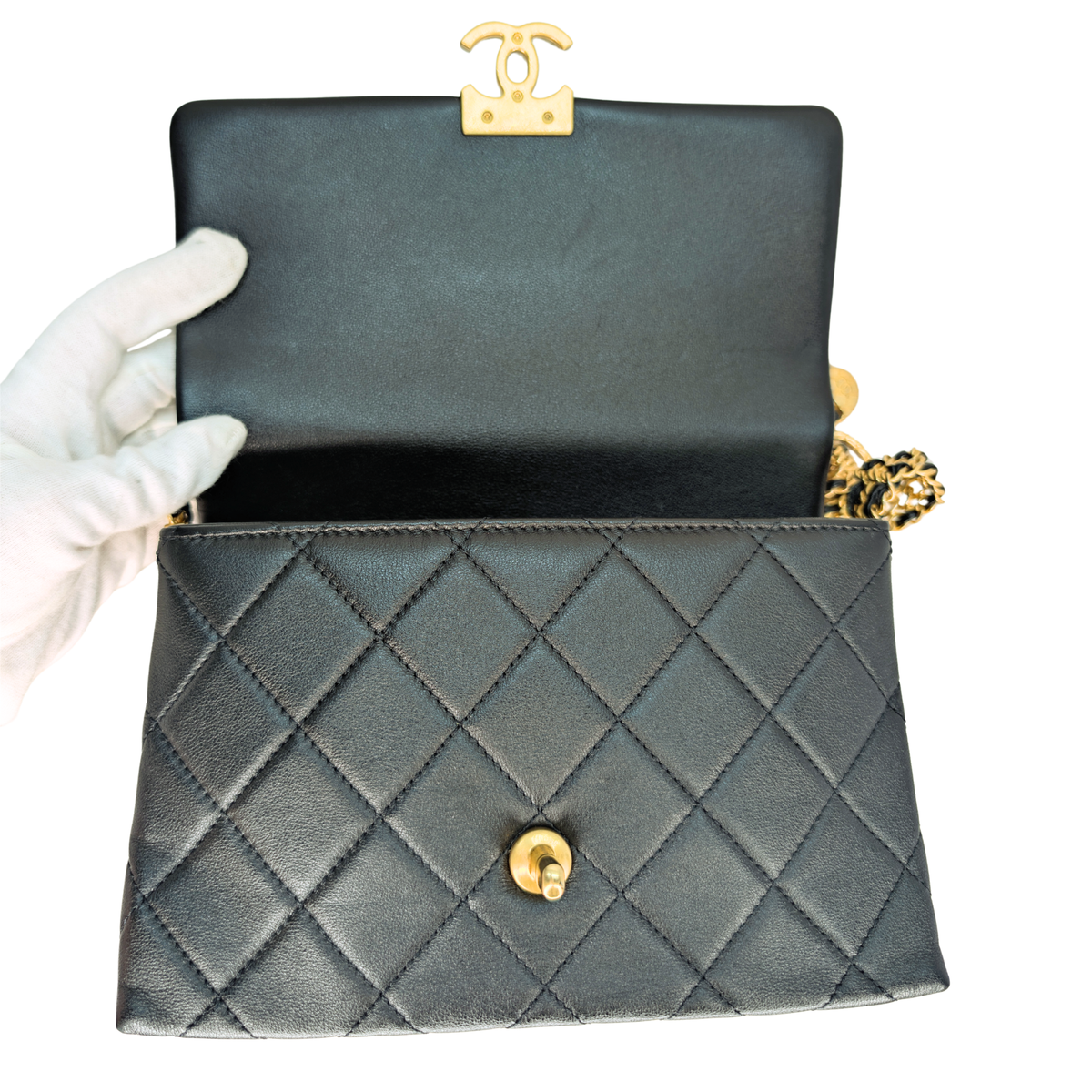 Chanel Mini Flap Bag Calfskin Black