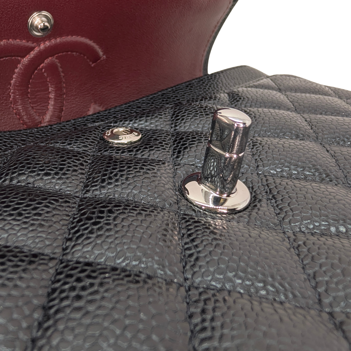Chanel Classic Double Flap Caviar Black SHW Microchipped