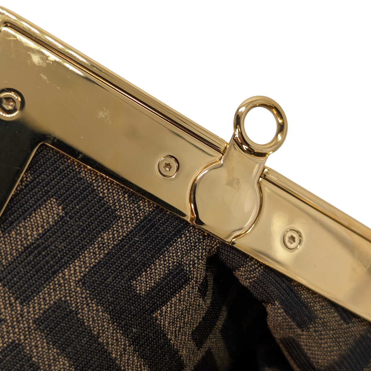 Fendi First Bag Clutch Small Full Snake Python Dark Beige