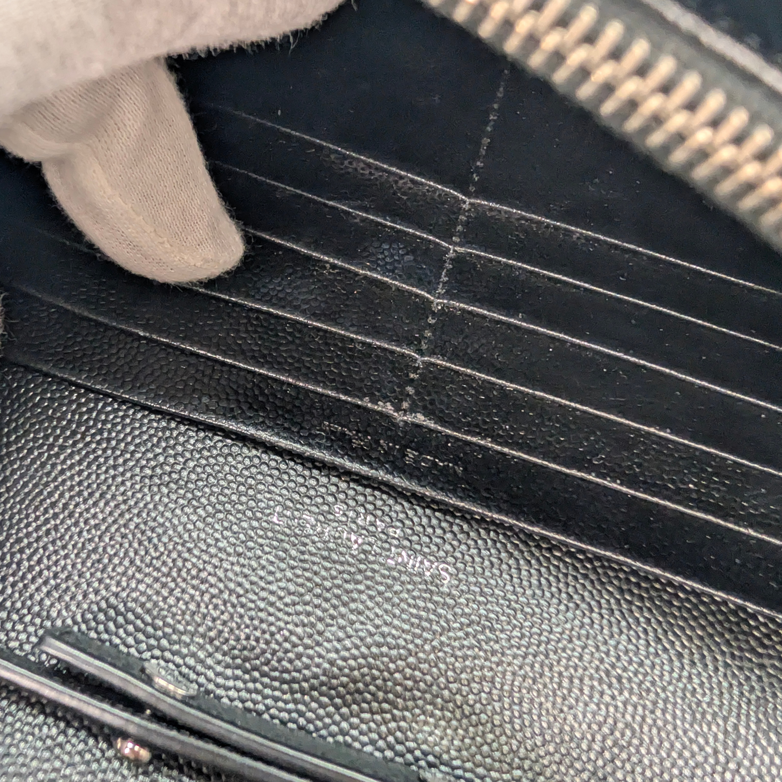 Saint Laurent Cassandra Envelope Wallet on Chain Black