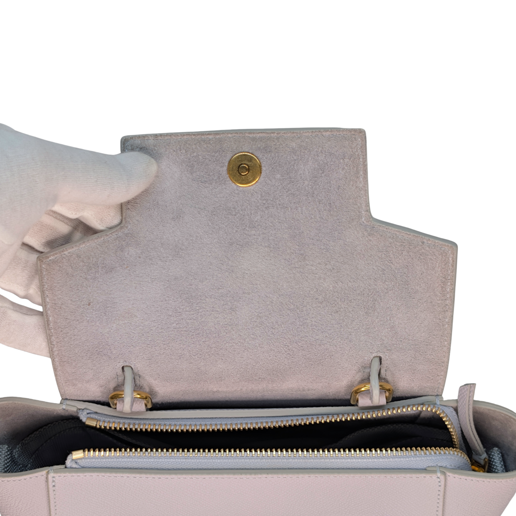 Celine Micro Grained Calfskin Belt Bag Pearl Blue