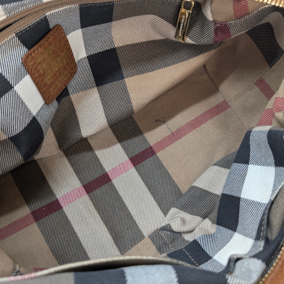 حقيبة كتف بولينج من Burberry من الكانفاس المطرز والجلد