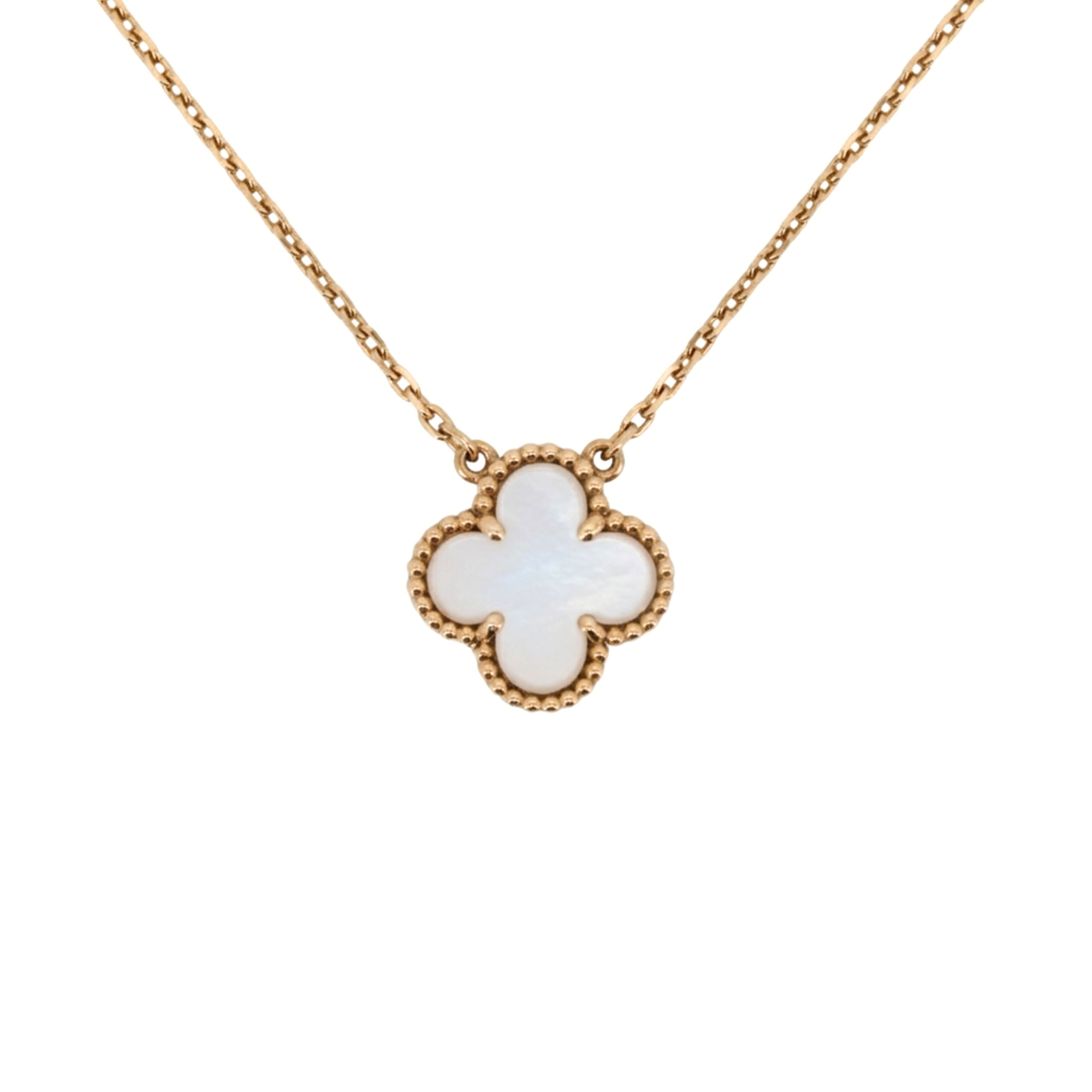 Van Cleef & Arpels Vintage Alhambra Mother Of pearl Necklace 18k Gold