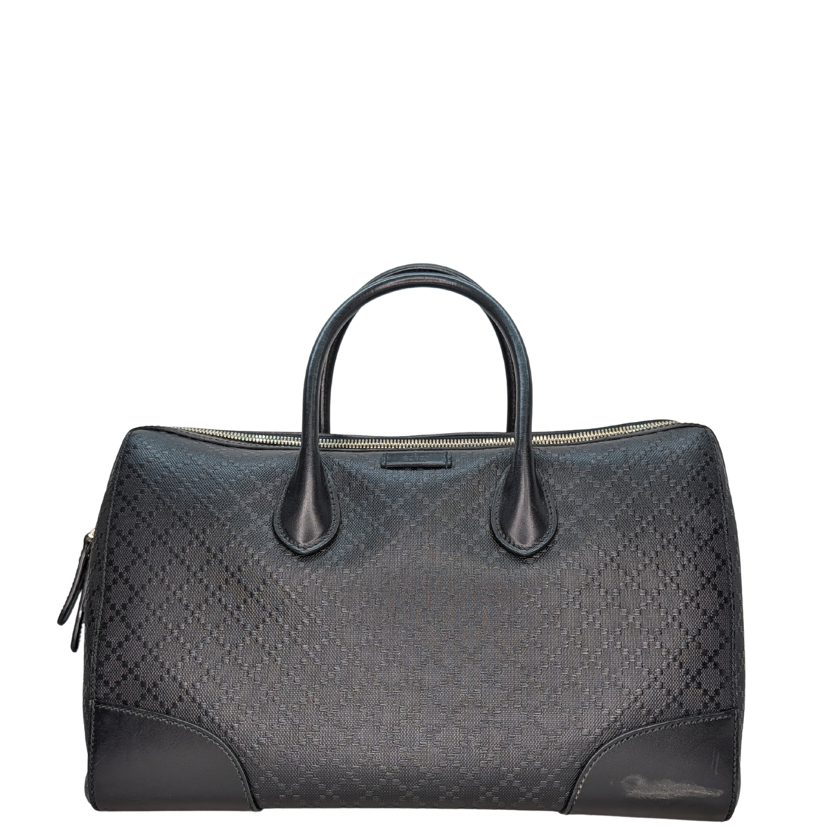 Gucci Diamante Leather Boston Bag Black