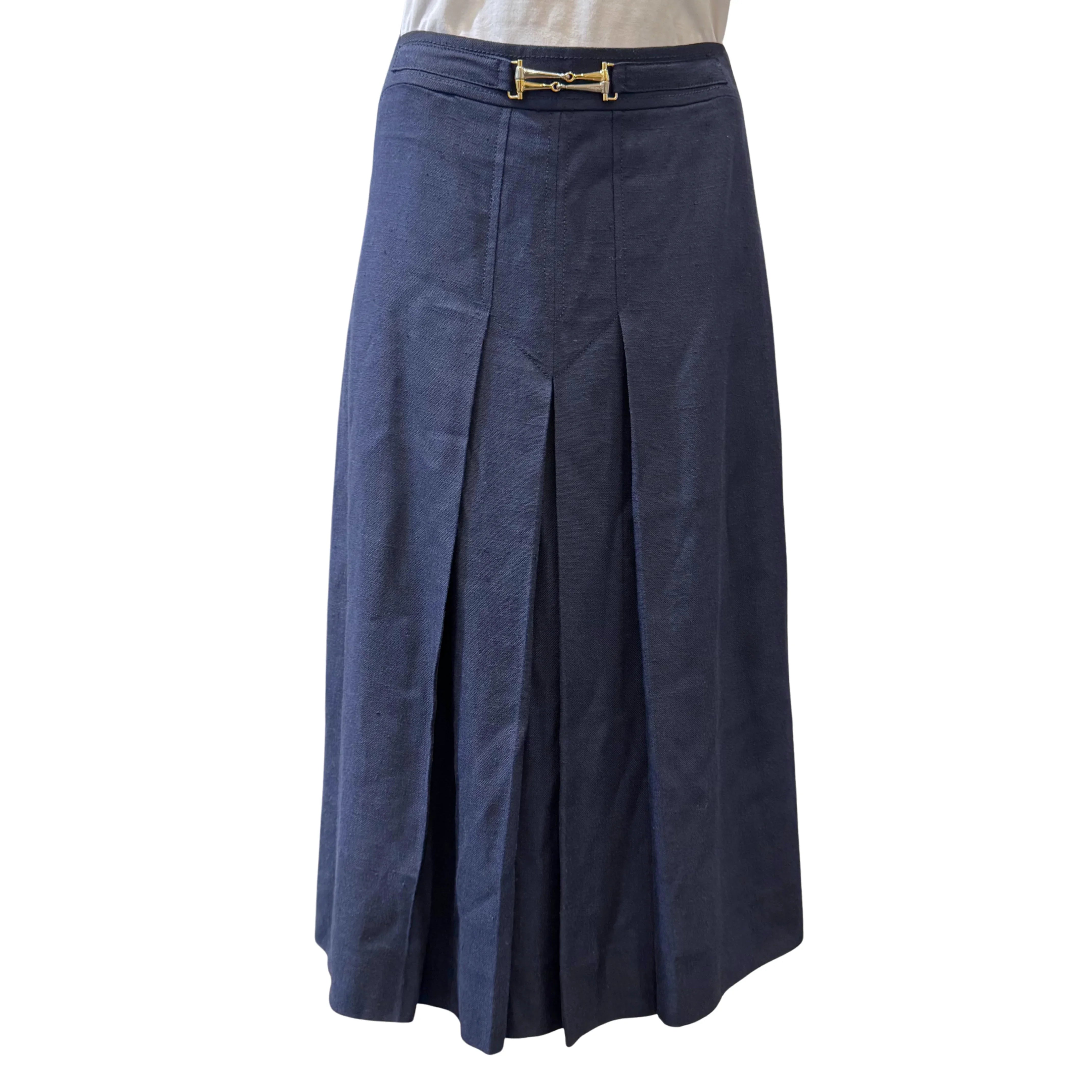 Celine Mid-length Skirt Navy Size 36 - Lost Designer