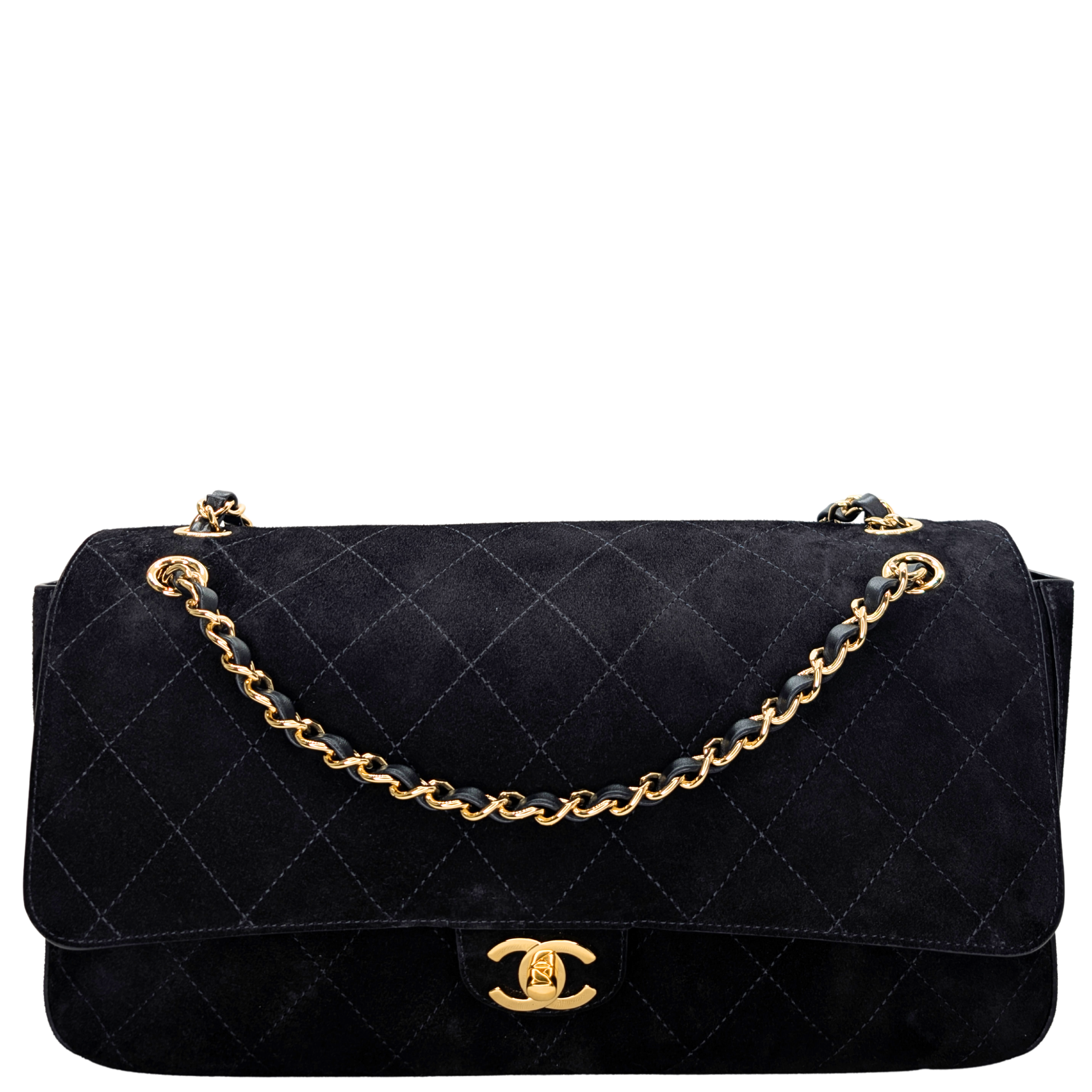 Chanel Suede Calfskin Souplissimo Maxi Flap Bag Black