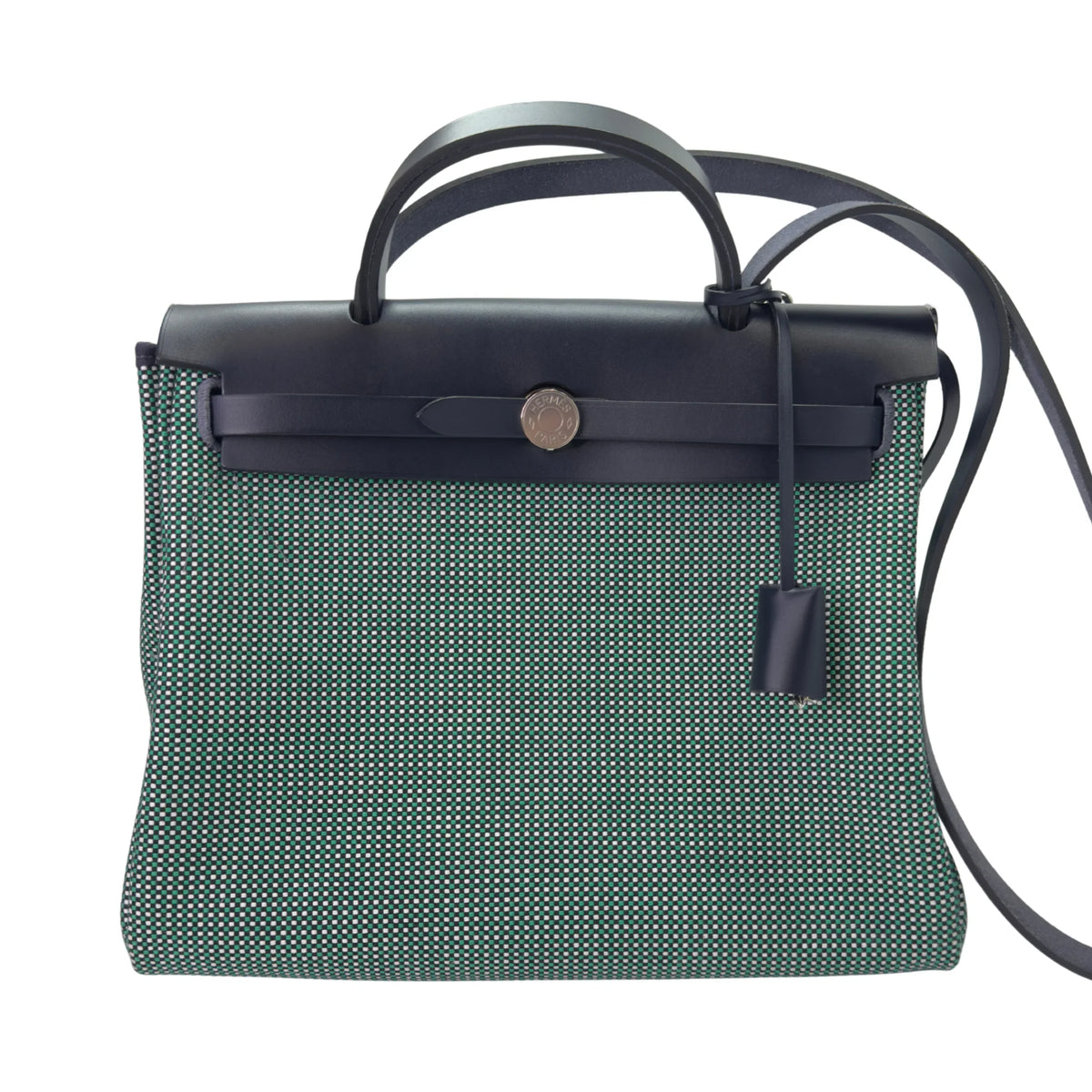 Hermés Herbag Zip 31 Criss Viking Quadrille Dark Green/Navy - Lost Designer
