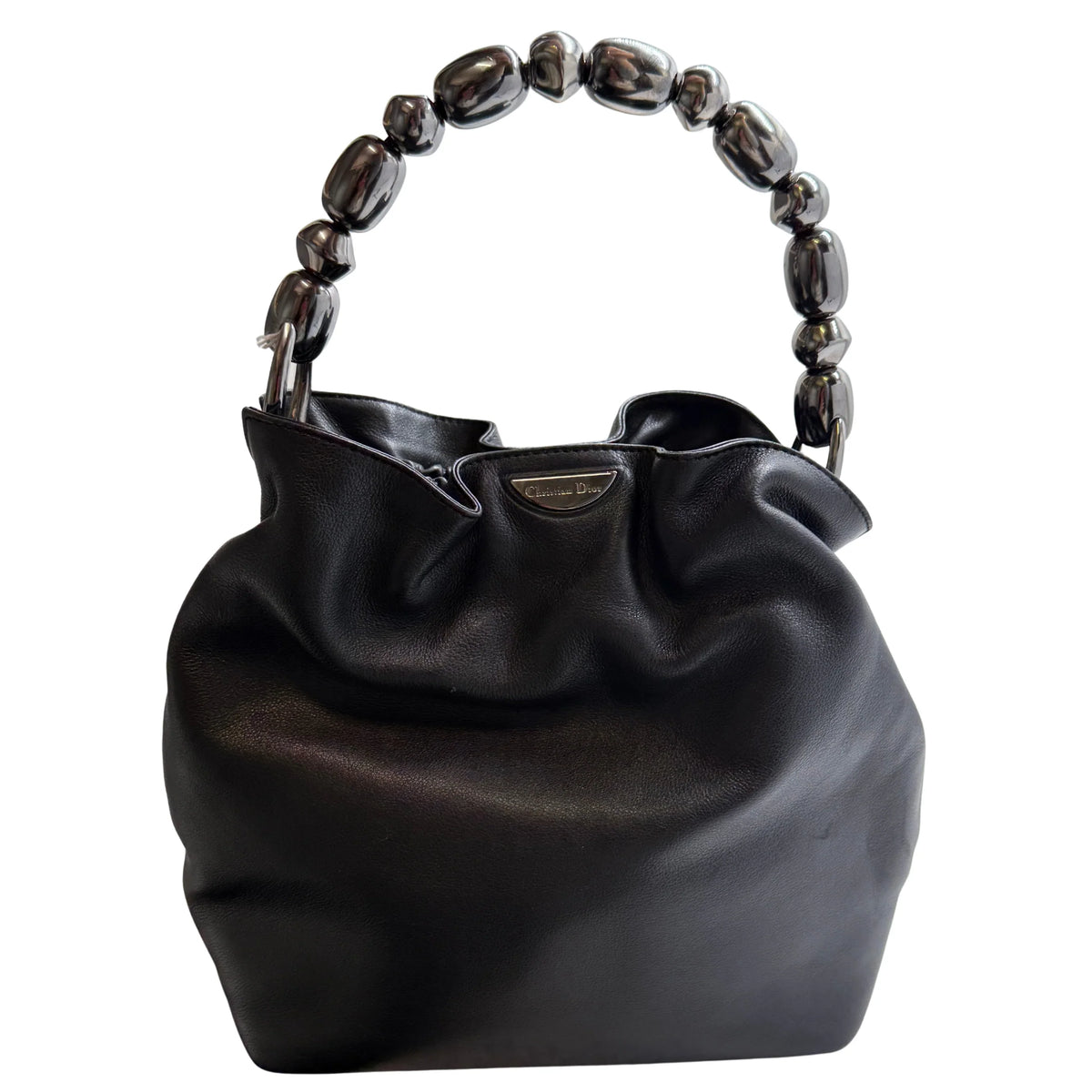 Christian Dior Malice Pearl Handbag Leather Black - Lost Designer