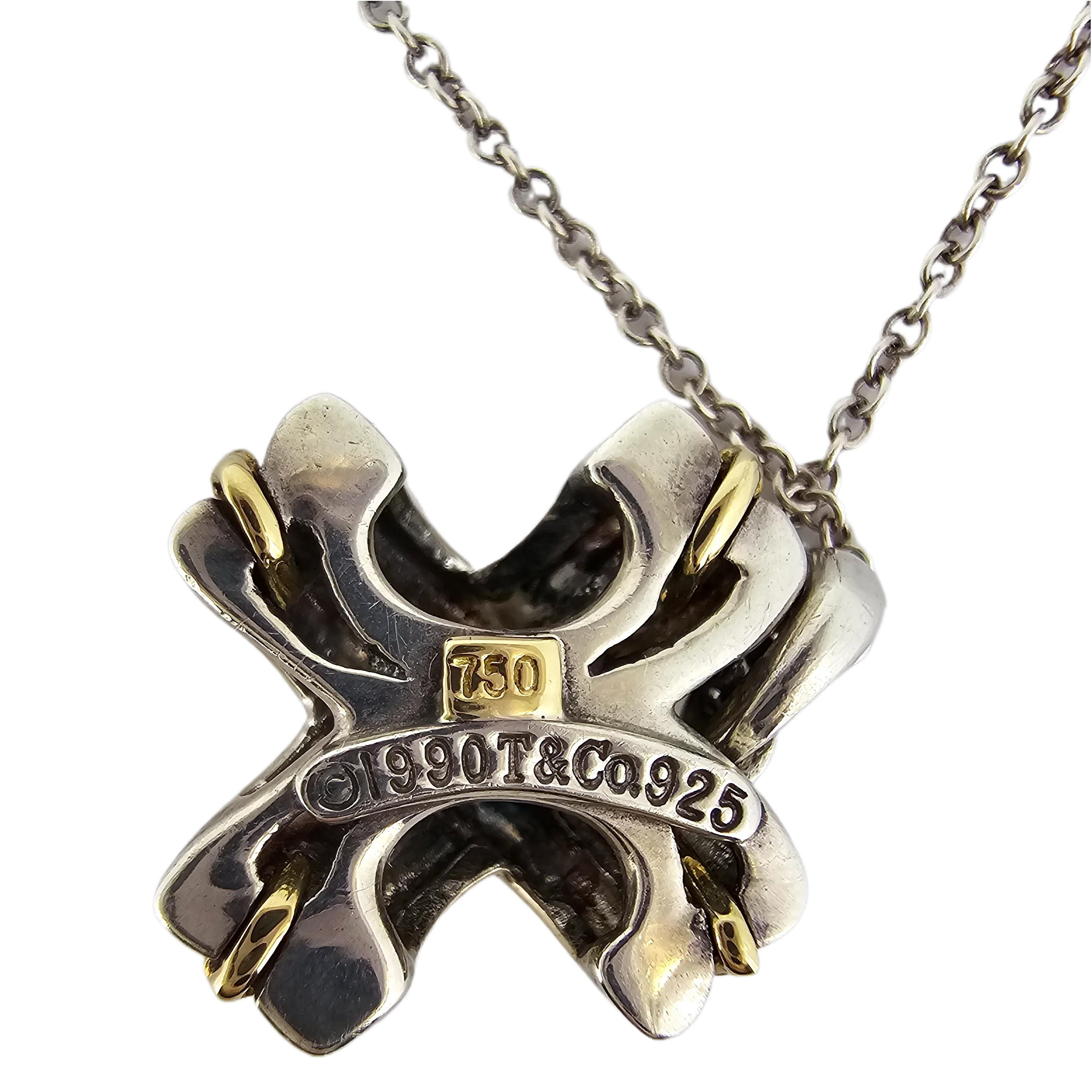 Tiffany & Co Signature X Cross Sterling Silver & 18k Gold Necklace - Lost Designer