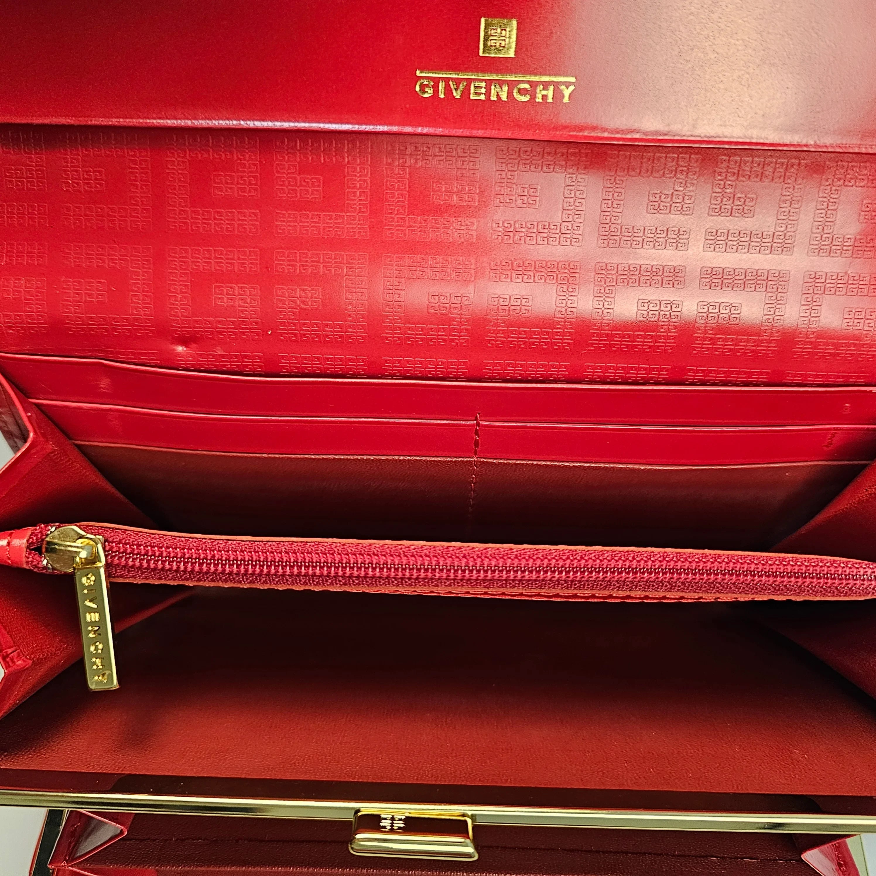 Givenchy Red Leather Long Wallet - Lost Designer