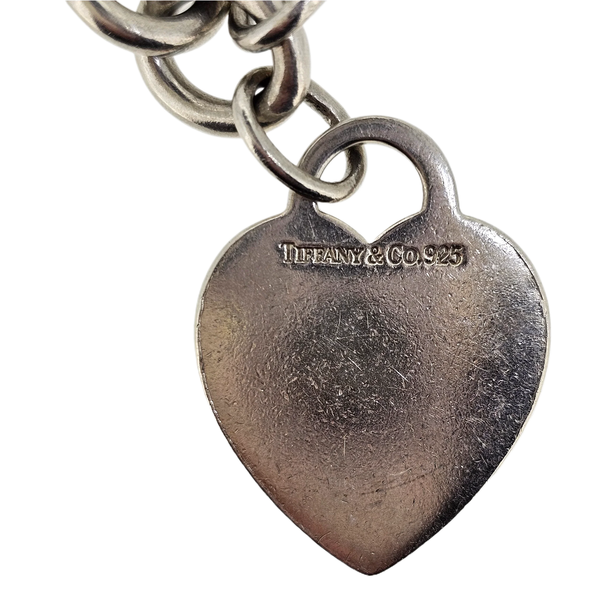Tiffany & Co Sterling Silver Heart Tag Bold Links Bracelet - Lost Designer