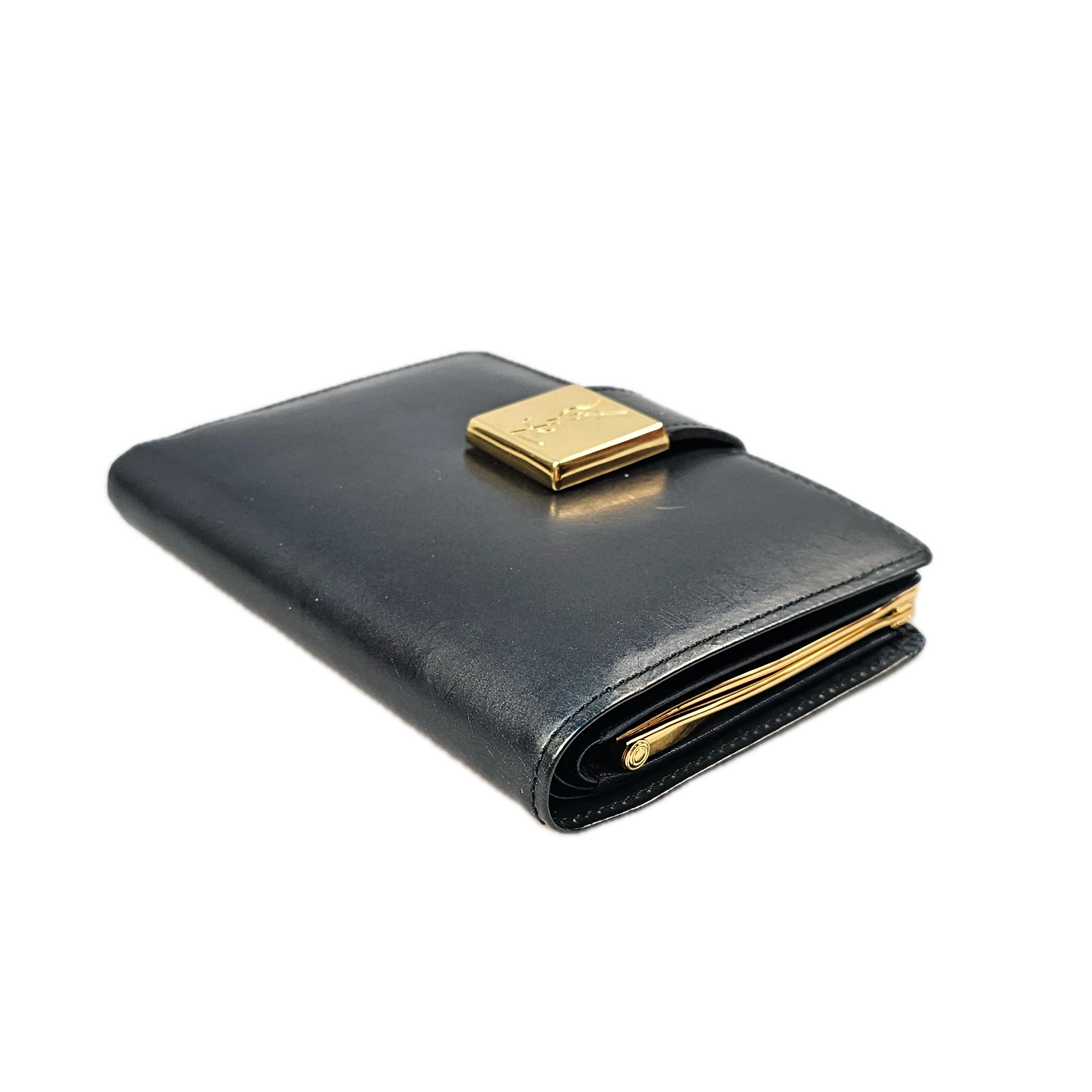 Saint Laurent Navy Blue Leather Wallet - Lost Designer
