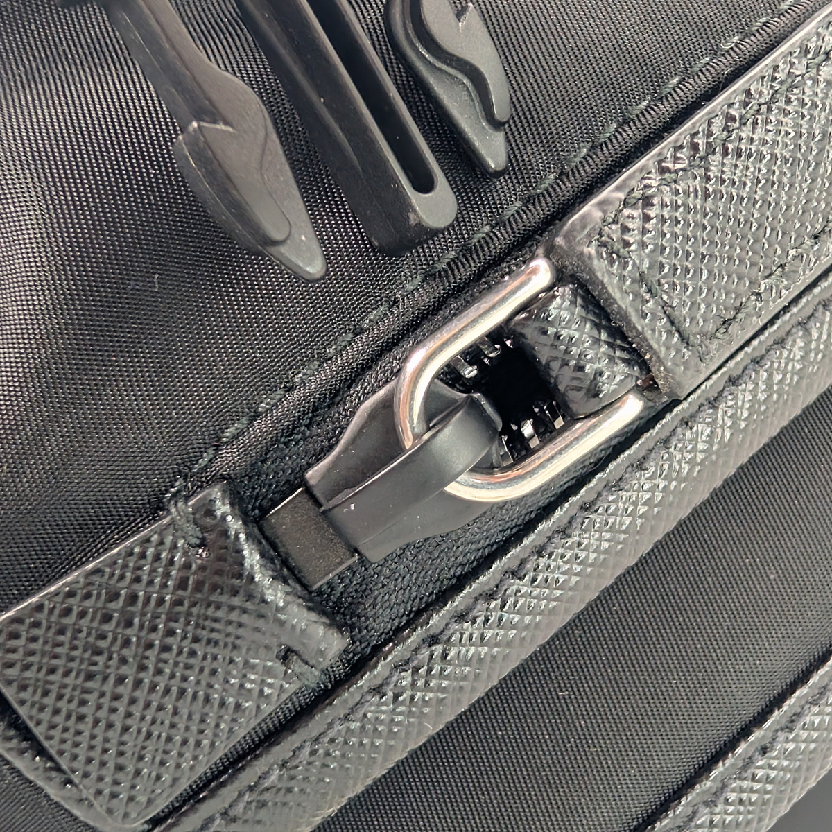 Prada Re-Nylon and Saffiano Leather Shoulder Bag Black