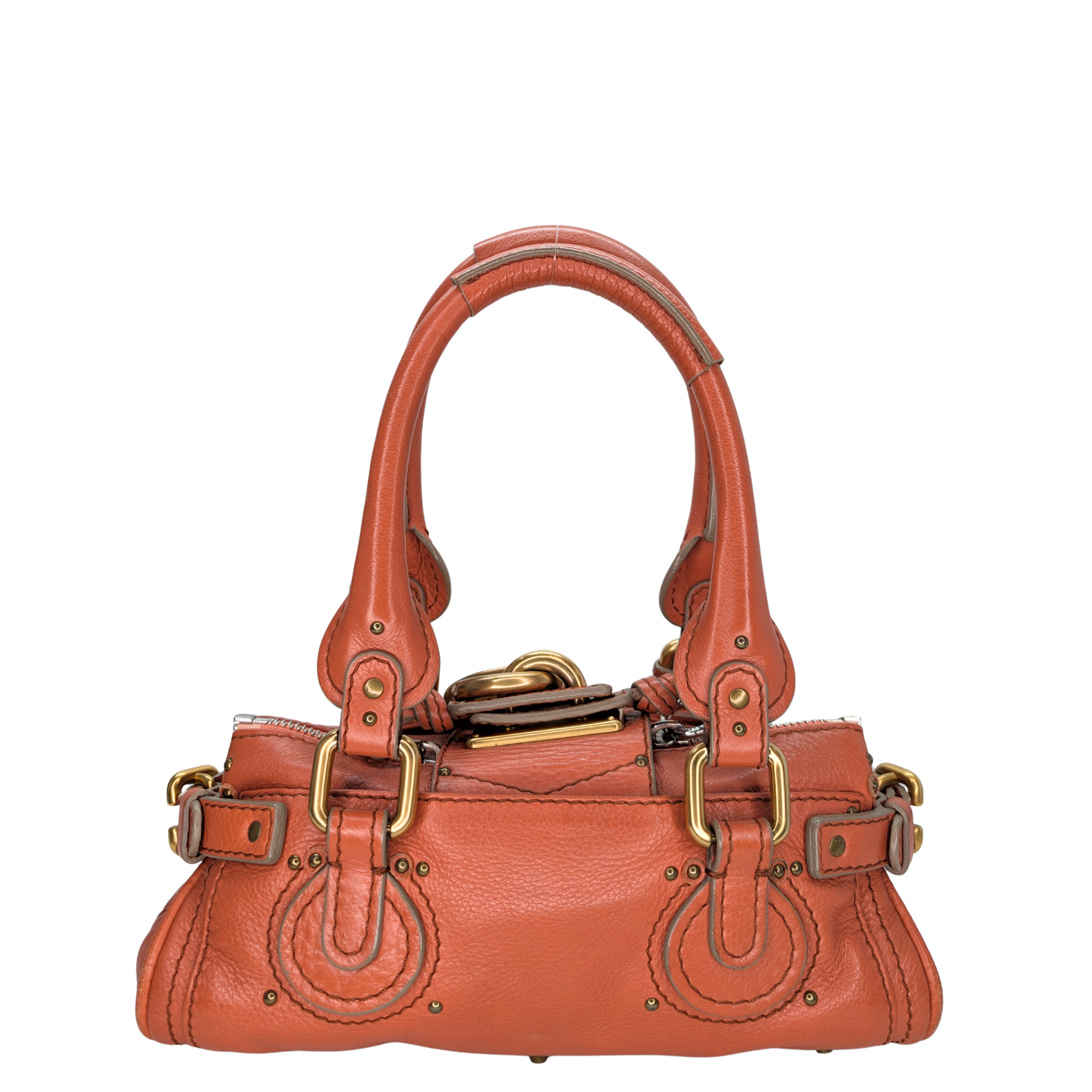Chloe Paddington Mini Shoulder Bag Leather Coral