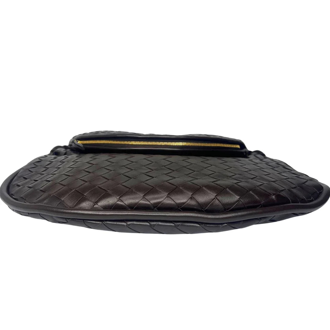 Brand New Bottega Veneta Gemelli Large Shoulder Bag – Intrecciato Dark Brown - Lost Designer