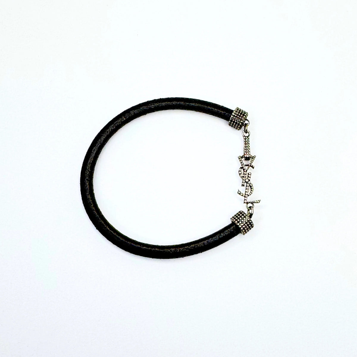 Saint Laurent Textured Leather Bracelet - Lost Designer