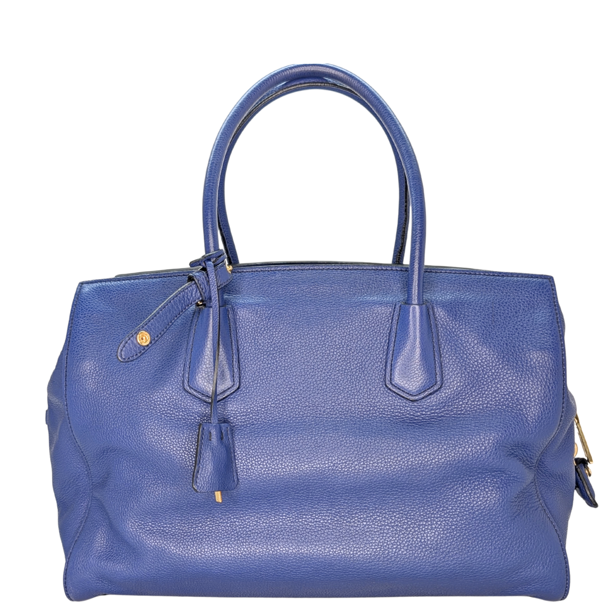 Prada Vitello Daino Leather Tote Bag Blue