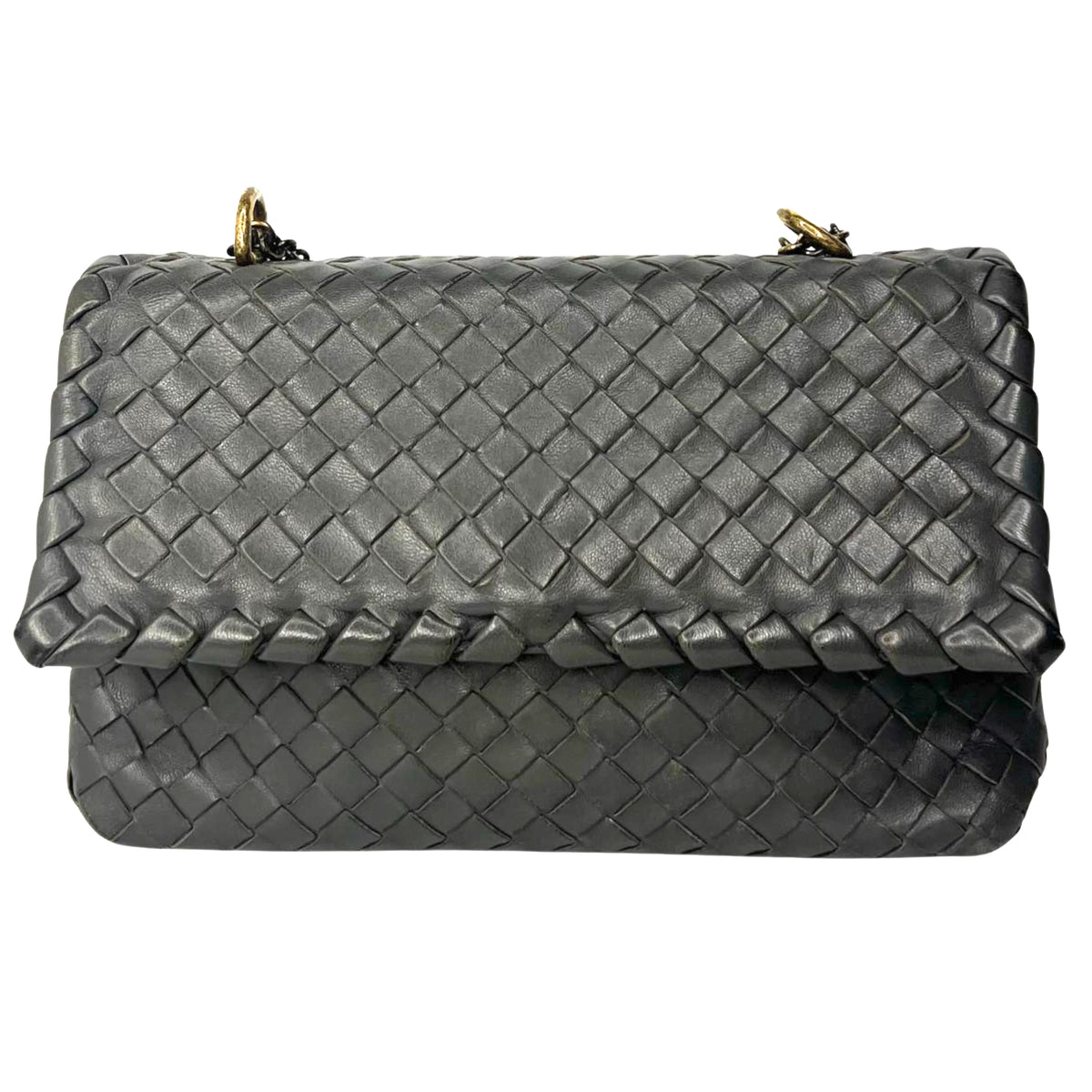 Bottega Veneta Nappa Intrecciato Medium Olimpia Bag – Steel Grey - Lost Designer