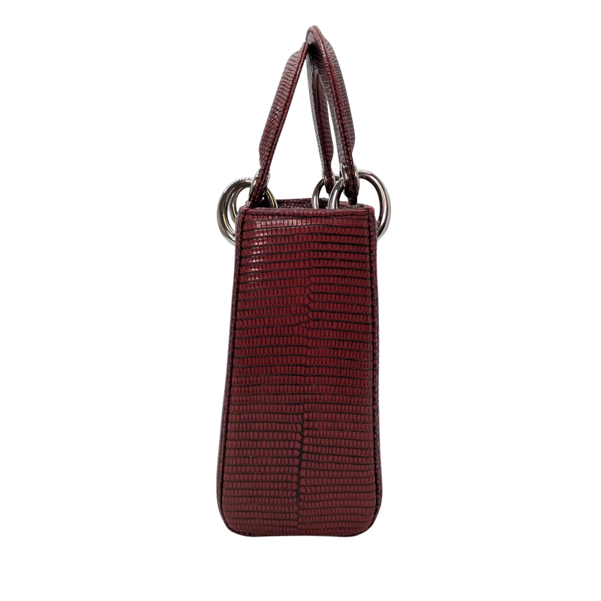 Christian Dior Mini Lady Dior Lizard Burgundy - Lost Designer