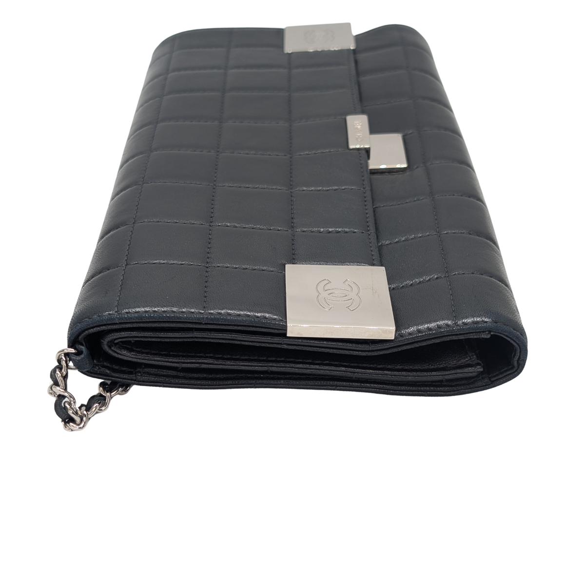Chanel Chocolate Bar WOC Black/Silver Shoulder Bag