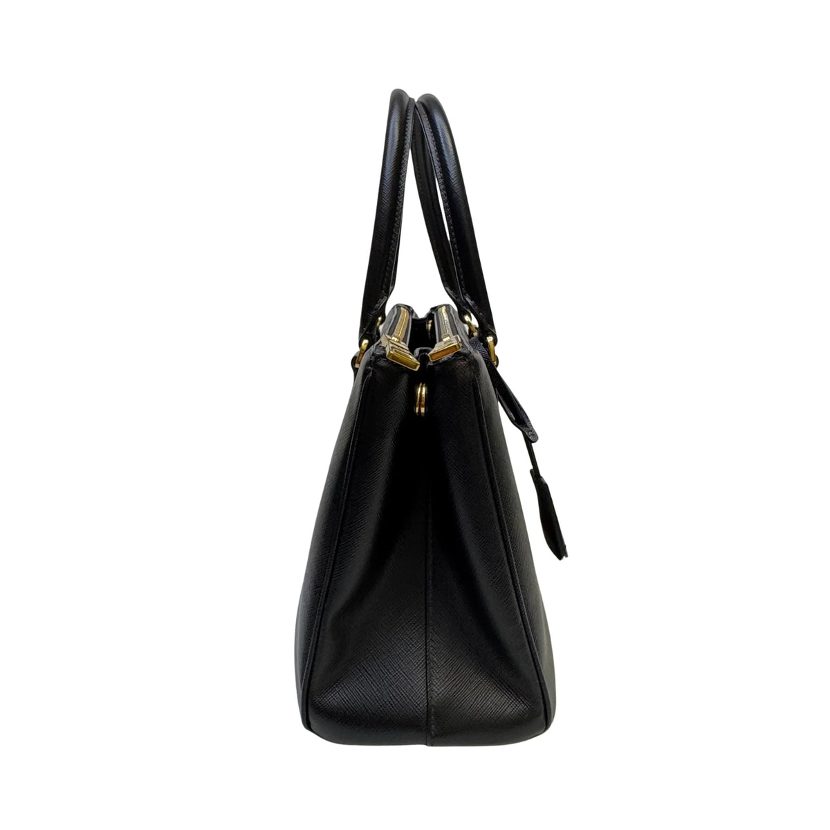 Prada Medium Galleria Saffiano leather bag Black - Lost Designer