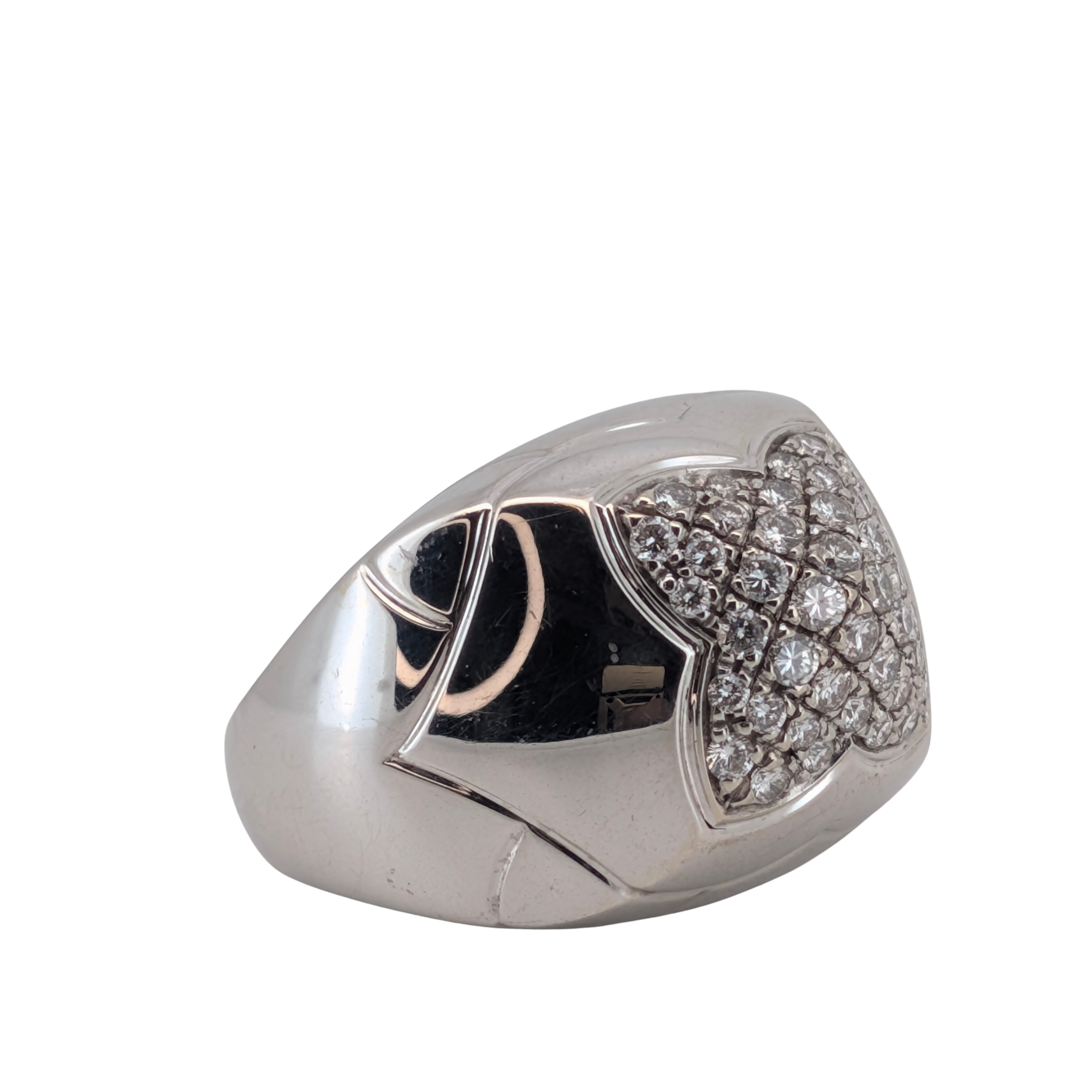 Bvlgari Pyramid Diamond Pavé Ring In 18K White Gold