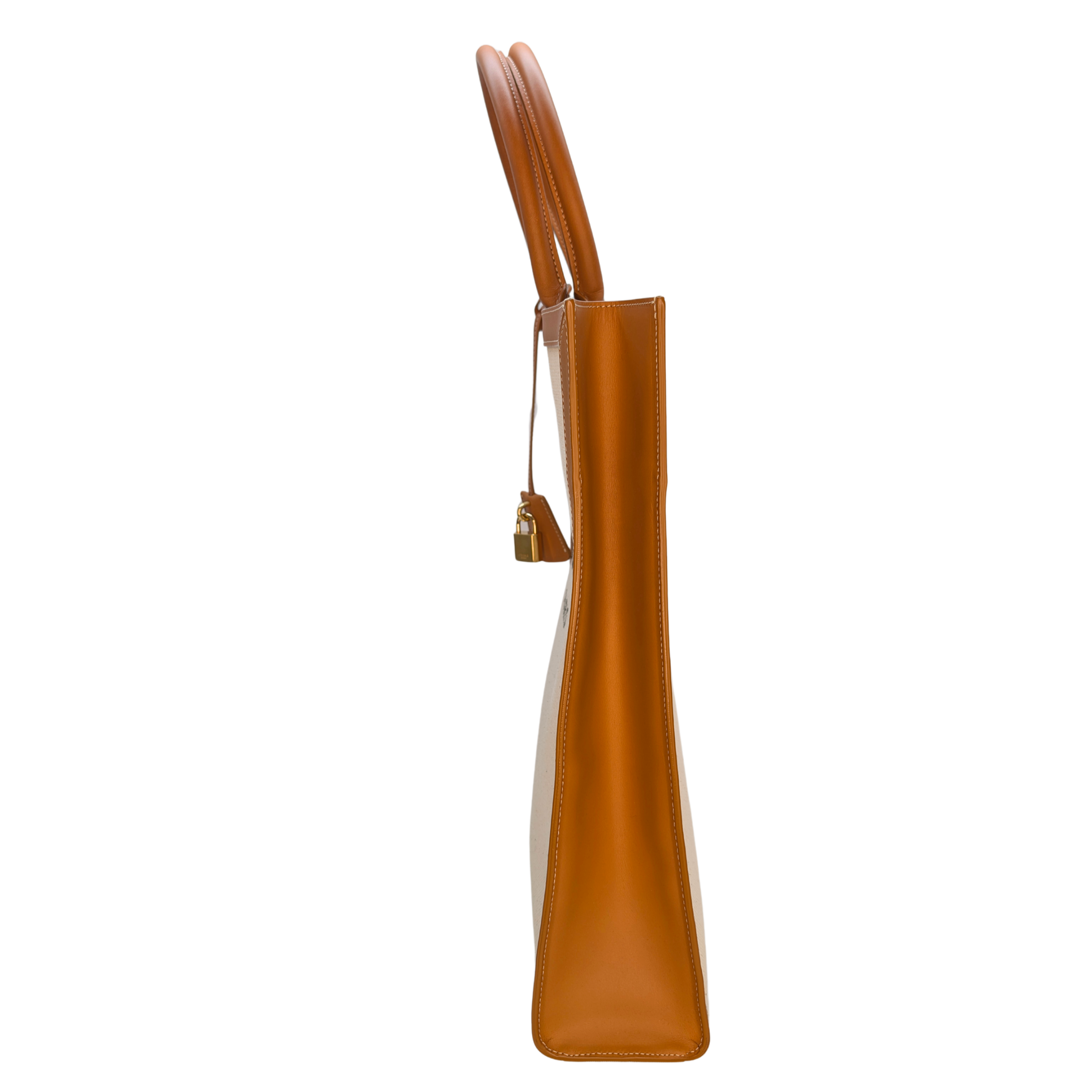 Celine Leather X Canvas Cabas Vertical Tote Bag Large