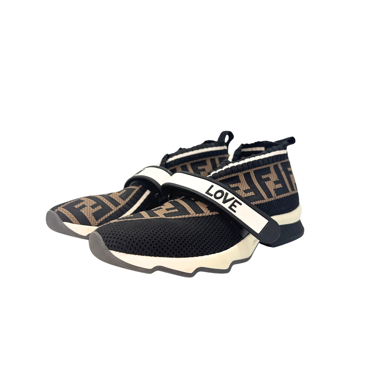 Fendi Stretch Yarn FF Stiff Band Rockoko Sneakers 38 - Lost Designer